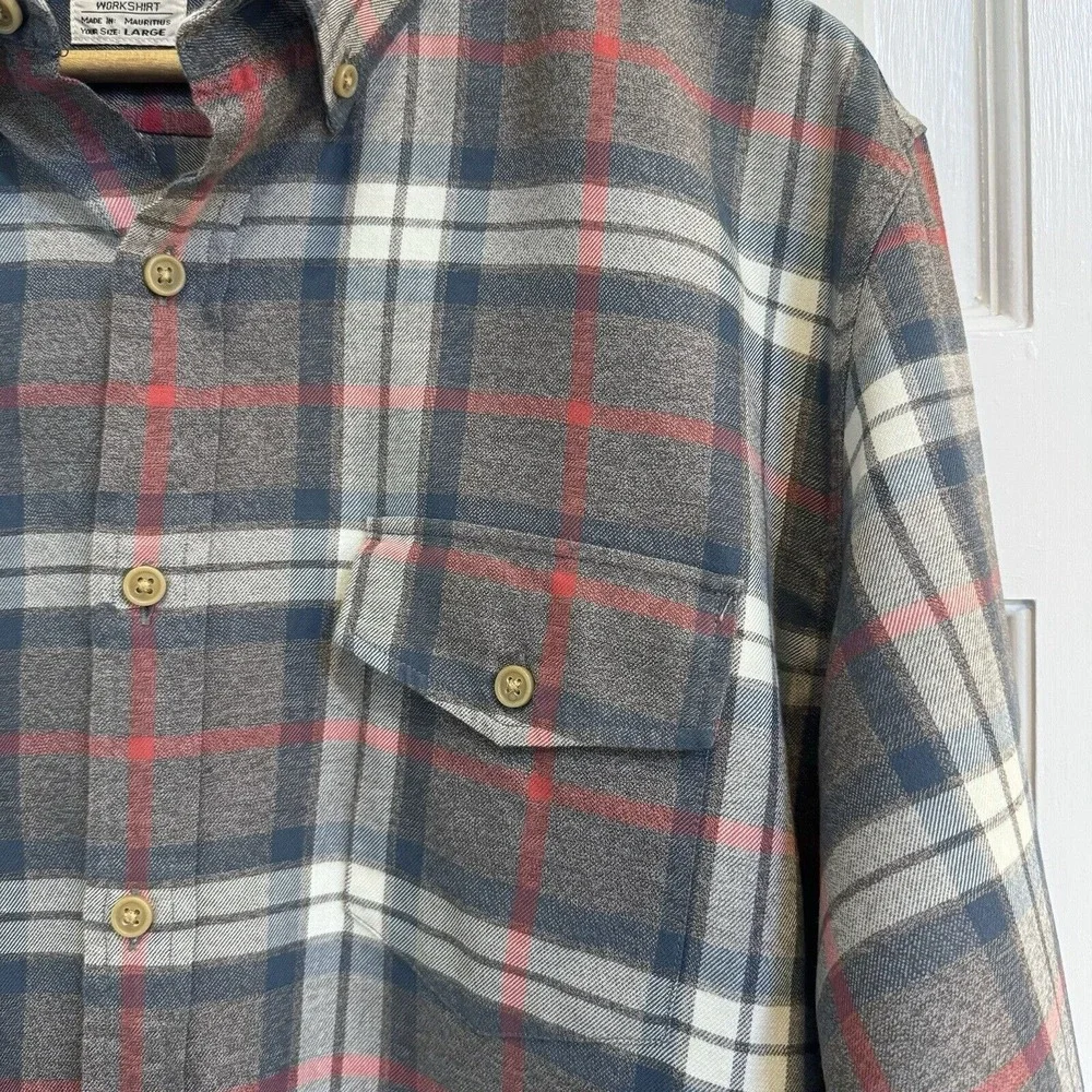 J. Crew Men's Plaid Workshirt Size L‎
